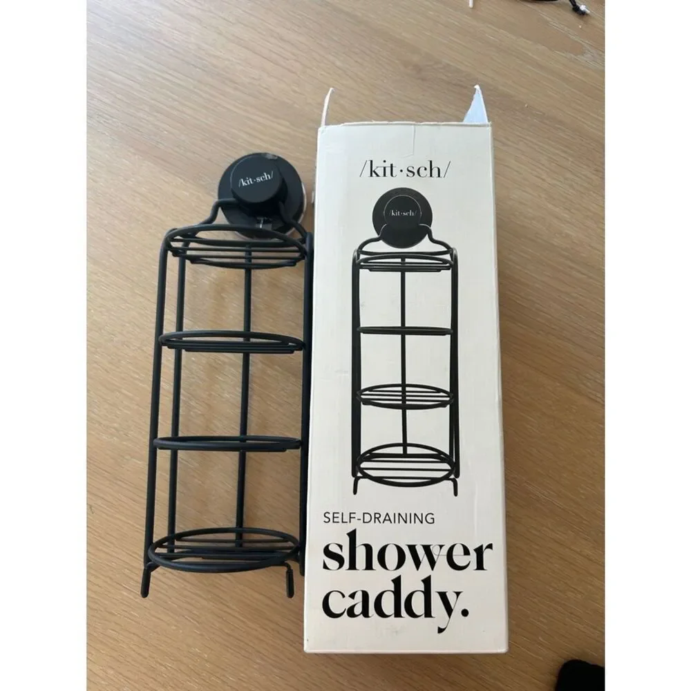 Kitsch Self-Draining Shower Caddy, Black, NWT